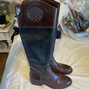 Vince Camuto Two Tone Leather Riding Boots, size 8.5